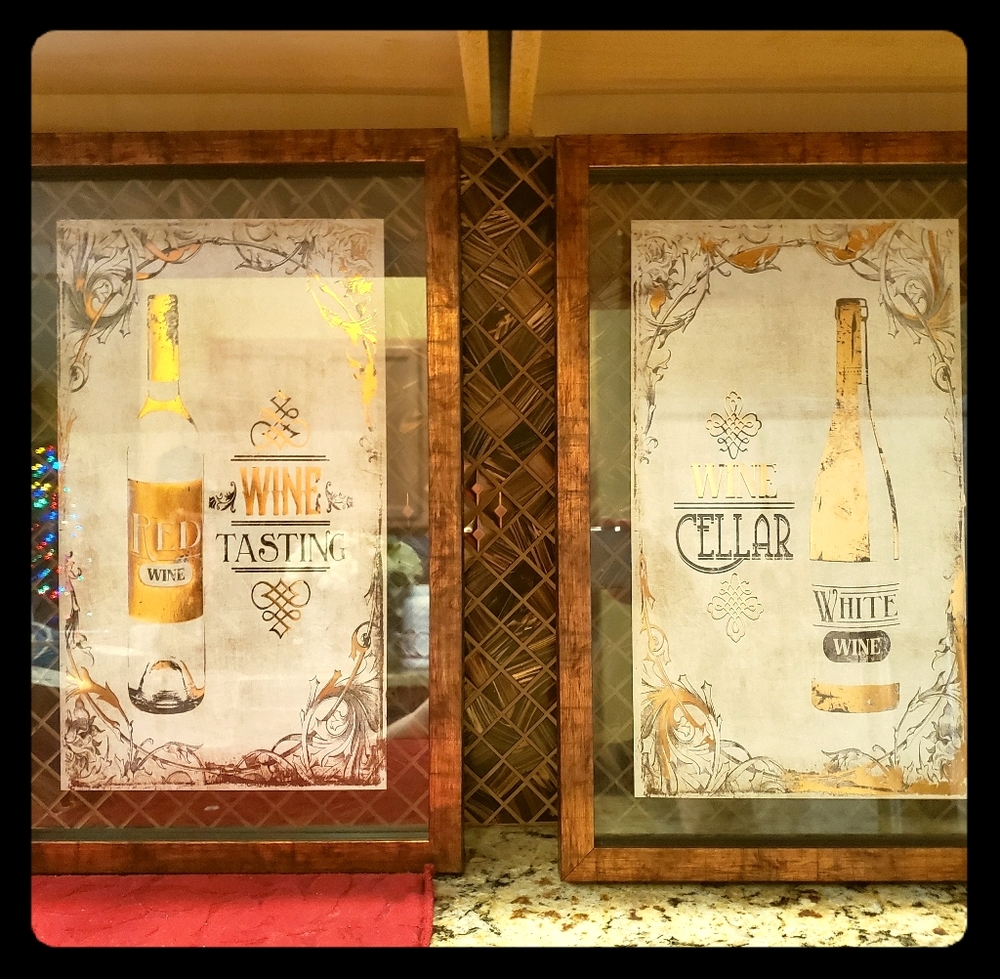 Wine Prints in Copper Metal Frames!